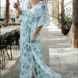 Baltic born Kia kimono maxi dress sage green NWT